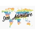 thumbnail image 2 of Wild Apple Portfolio 14x11 Gold Ornate Wood Framed with Double Matting Museum Art Print Titled - Rainbow World I Adventure, 2 of 4