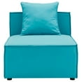 thumbnail image 4 of Modway Saybrook Outdoor Patio Upholstered Sectional Sofa Armless Chair in Turquoise, 4 of 6
