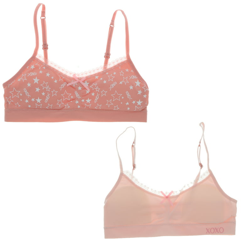XOXO Girl's Lightly Lined Training Bra 2 Pack - Superstar & Pale Pink -  Small 30A