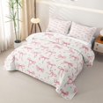 thumbnail image 3 of Erosebridal Girly Pink Bowknot Boys Girls Quilt King, Cartoon Love Heart King Coverlet Set, 3 Pieces, 3 of 7