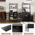 thumbnail image 5 of ETASE 58'' Pantry Cabinets with Microwave Shelves, Freestanding Kitchen Storage Cabinet with Adjustable Shelves, Buffet Cupboards for Kitchen/Dining Room/Living Room, Black, 5 of 11