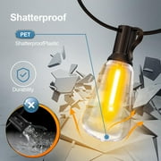 Outdoor String Led Patio Lights, 100Ft Waterproof Light 28 Bulbs+2 Spares with Remote Dimmable ST38 Shatterproof Bulb, for Backyard Yard Porch Party