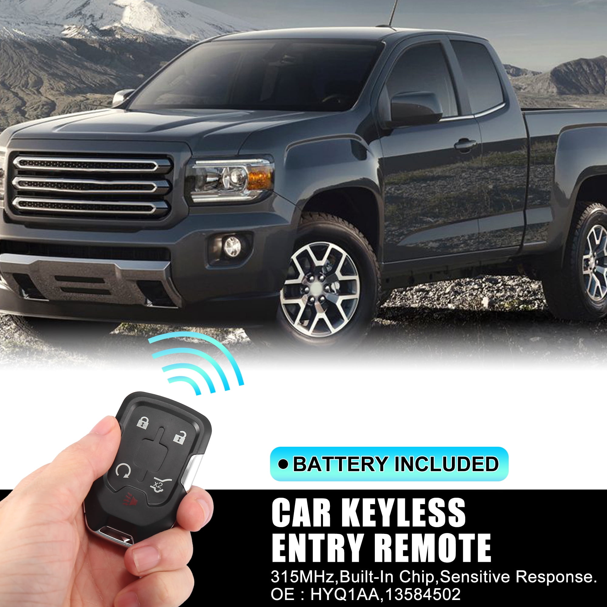 Keyless Entry Remote Car Key Fob 5 Key Button HYQ1AA 13584502 315MHz for GMC Terrain 2018-2020