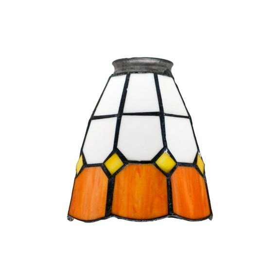 KAYYELAMP 1 Count Handmade Lamp Accessories Lamp Shades Stained Glass Orange White Yellow Grid Lamp Shades For DIY Wall Lamp Table Lamp Pendant Lighting Home Decorated