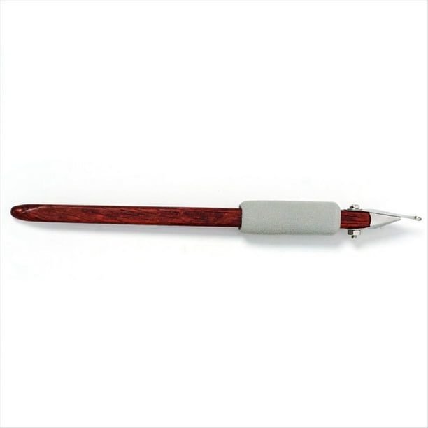 Rascador para Tallar Cerámica, Anillo con Manejar de Palisandro Rojo, Raspador de un Solo Cabezal, Herramienta para Tallar Textura de Raspado de Textura de Cerámica DIY A