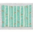 thumbnail image 1 of Nature Tapestry, Dotted Abstract Background Tree and Bird Silhouettes Barren Forest, Wall Hanging for Bedroom Living Room Dorm Decor, 80W X 60L Inches, Pale Sea Green Orange Cream, by Ambesonne, 1 of 2