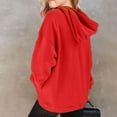 thumbnail image 3 of Cethrio Girls Hooded Sweatshirts, Half-zipper Pullover Loose Fit Casual Long Sleeve Tops Red Size 12, 3 of 5