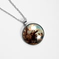 thumbnail image 4 of Columbus Day Elegant Glass Circular Pendant Necklace - Stylish and Trendy Jewelry for Women, 4 of 5