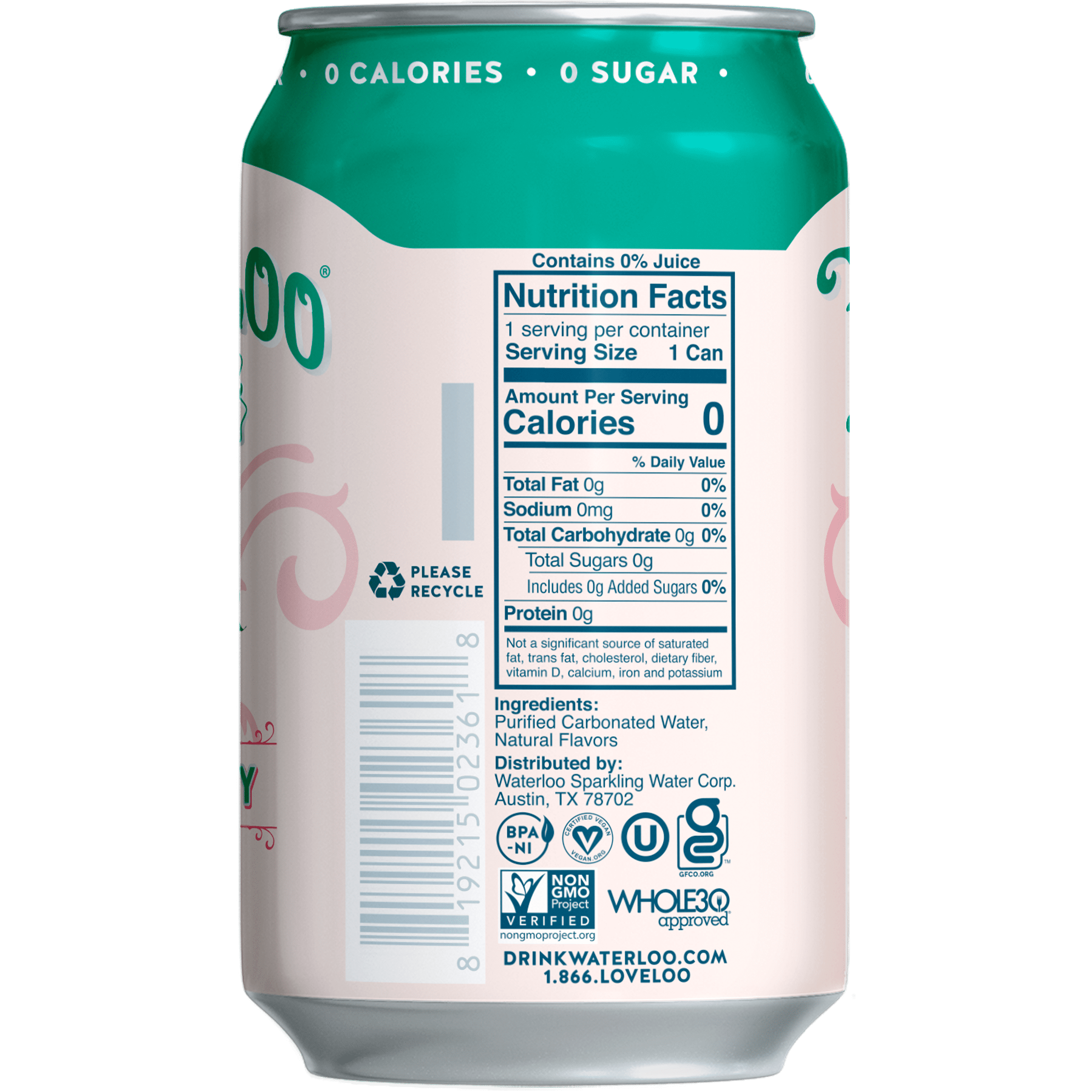 Waterloo Sparkling Water, Guava Berry, 12 fl oz, 24 pack cans