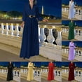 thumbnail image 6 of Women Sequin Splicing Wide Legs Jumpsuit Loose V-Neck Fold Elegant Evening Party Dark green XL YIWEI, 6 of 11