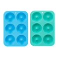 thumbnail image 1 of Moldes de silicona para donas, paquete de 2, azul y verde, 1 of 5