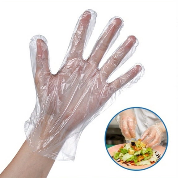 Disposable Food Prep Gloves - 300 Piece Plastic Food Safe Disposable Gloves, Food Handling, One Size Fits Most 300 PCS