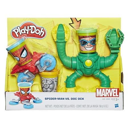 Play-Doh Marvel Can-Heads Spider-Man Vs. Doc Ock Set with 3 Cans of Play-Doh