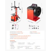 VEVOR Electric Tire Changer, 18 Spindle, Durable Tire Changer Tire Balancer with 1.5 HP Motor, Accurate Tire Changer Tire Balancer with Auto Calibration Mode, FIt for Sedans/SUVs/Pickup Trucks