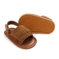 thumbnail image 4 of Aayomet Boys Girls Open Toe Tassels Shoes First Walkers Shoes Summer Toddler Flat Sandals Boys Beach Sandals,Coffee 4, 4 of 5