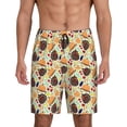 thumbnail image 1 of Balery Thanksgiving Pantalones cortos de pijama de punto de algodón para hombre con cinturilla y bolsillos-XX-Large, 1 of 6
