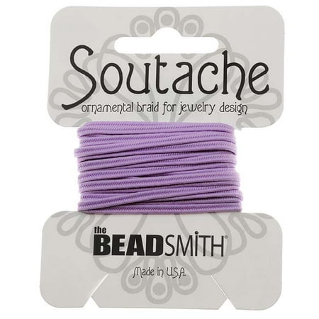 Soutache Cord - BeadSmith Soutache Braided Cord 3mm Wide - Lilac Purple (3 Yards)