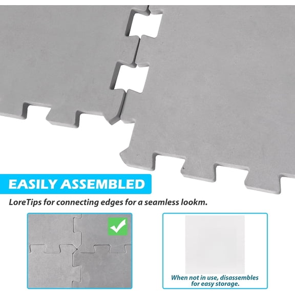 Hot Tub Mat for Inflatable Tub, 77IN Hot Tub Pad Foundation, Upgraded Thickened Eva Foam Padding for Outdoor Hot Tubs | Interlocking Patio Tiles Outdoor (1/2" Thickness)