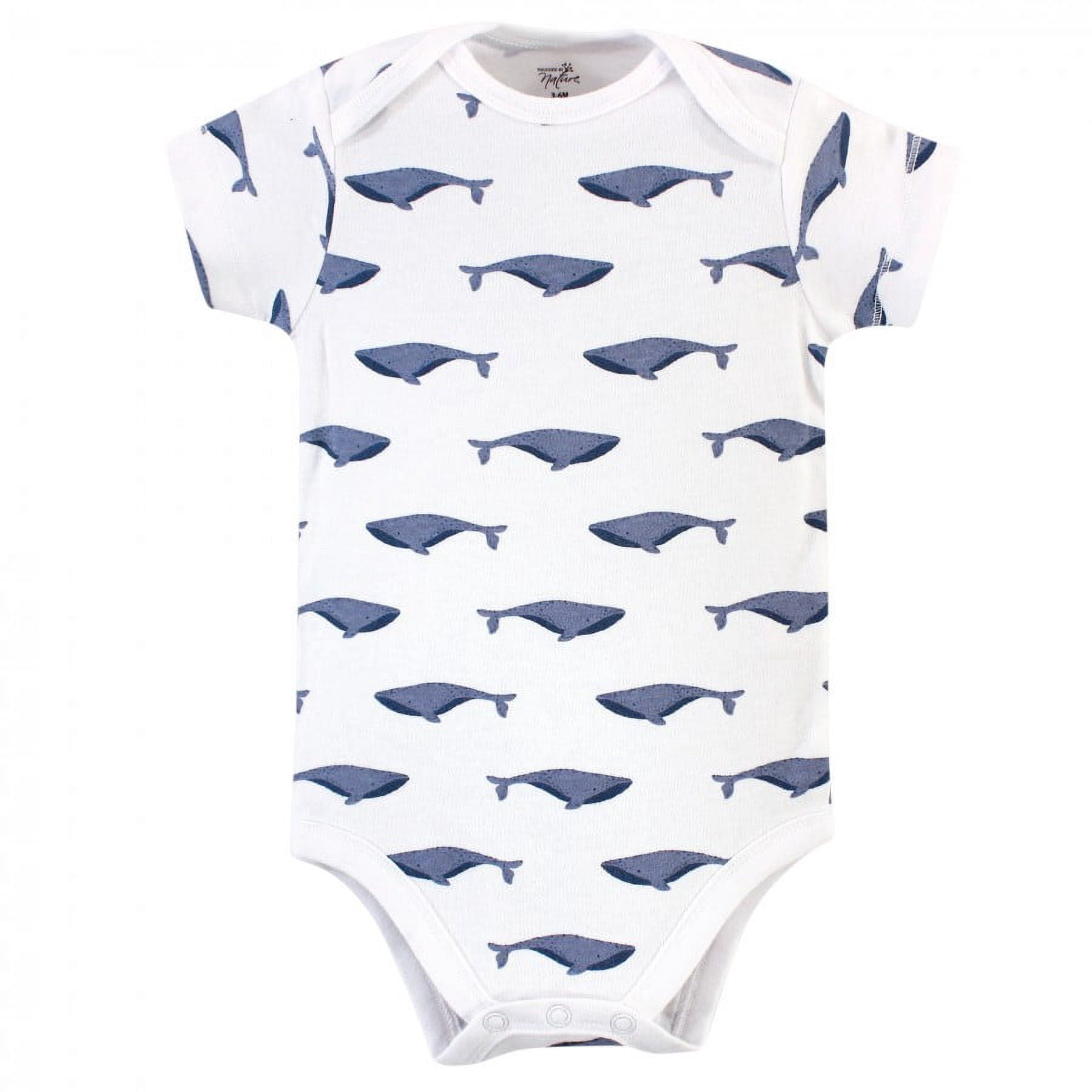 Touched by Nature Organic Cotton Bodysuits 5pk, Blue Whale, 0-3 Months