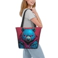 thumbnail image 2 of Fotbe Neon Cyberpunk Blue Bear Bolsa de Playa con Estampado, Bolsa de Hombro, Bolsa de Mano Espaciosa, Bolsa de Viaje Ligera, Bolsa de Compras Versátil, 2 of 6