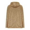 thumbnail image 7 of DAFPZW Women's Sequin Jackets Hooded Open Front Casual Long Sleeve Sparkly Party Cardigan Solid Color Fall Fashion Coats, 7 of 7