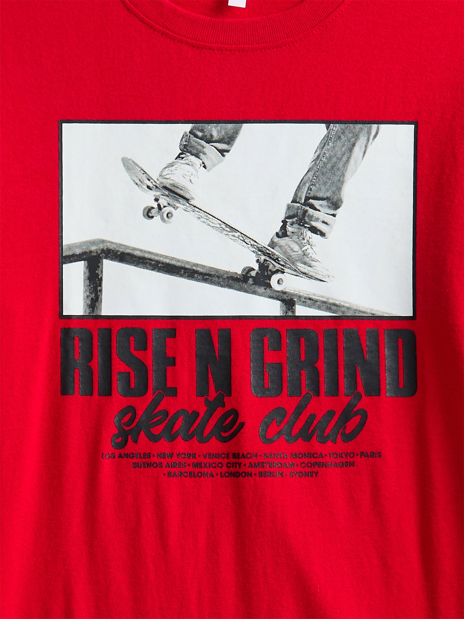 Wonder Nation, Boys' & Big Boys' Rise N' Grind Graphic Tee with Short Sleeves, Sizes 4-18