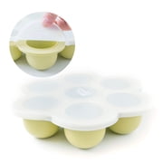 Simka Rose Baby Food Freezer Storage Tray with Clip-On Lid, Perfect for Puree Storage and Homemade Baby Food - BPA Free Silicone, 2.5 Ounce Containers (Olive, 7 Portion) 7 Portion Olive