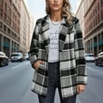 thumbnail image 6 of Wiyuqeen Women Plaid Shacket Jacket Trendy Fall Casual Button Wool Blend Trench Coat Warm Blazer Jacket Winter Clothing with Pockets, 6 of 7