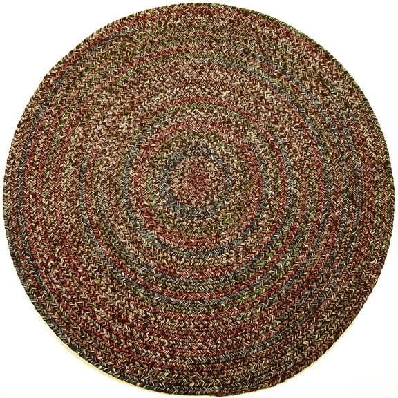 Rhody Rug Sophia SO35 Brown 6 x 6 Round - Braided Area Rug, Home Decor, Floor Mat or Bedroom Rug - Easy Care, Ideal for High Traffic Areas in Hallway and Living Room - Made in USA