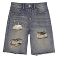 thumbnail image 3 of WILLBEST Pantalones Casuales para Mujer, Vaqueros de Cinco Puntas Rotos, Estilo Retro de Verano, Holgados, Finos, de Estilo Urbano, con Pierna Ancha para Una Comodidad Diaria. Mediana, 3 of 3
