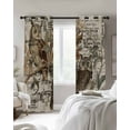 thumbnail image 2 of Blackout Curtains for Bedroom, Country Owl Room Darkening Window Drapes for Living Room, Rustic Sping Floral Botanical Postmark Thermal Insulated Grommet Curtains, 52x63 inch, 2 Panels, 2 of 9