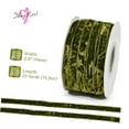 thumbnail image 2 of Bybiment 3/8 Inch Moss Crushed Velvet Olive for Bouquet Wedding Invitations Crafts Christmas Decorations Party Yards, 2 of 6