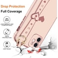 thumbnail image 4 of for iPhone 12 Case Cute Love-Heart Plating Wristband Phone Cover for Women Girls Bling Soft Silicone Camera Lens Protection Bumper Shockproof Wrist Phone Case for iPhone 12 (6.1'') - Pink, 4 of 14