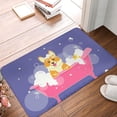 thumbnail image 2 of Vsdgher Dog Washes in a Pink Bath print Flannel Anti-Slip Floor Mat Comfort Mat Floor Carpet for Decor, Non-Slip, Home, Office, Laundry, Durable, 2 of 5