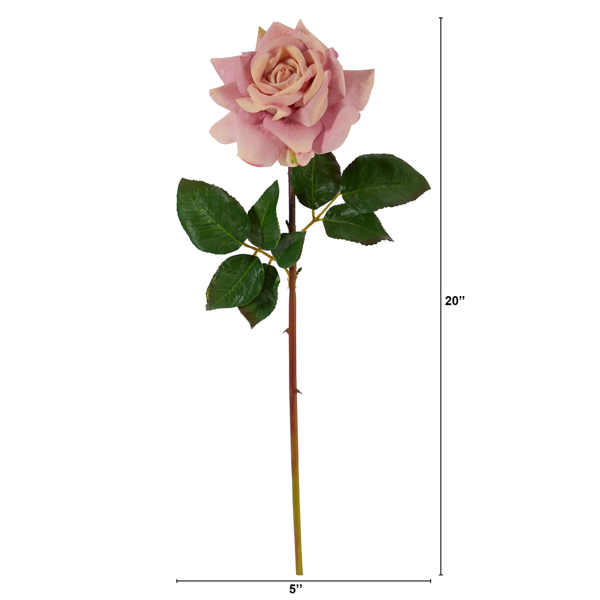 Nearly Natural 20" Rose Artificial Flower (Set of 6), Purple