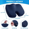 thumbnail image 2 of Seat Cushion - Memory Foam Cushion for Office Chair, Car Seat, Airplane, Bleacher - Sciatica & Hip & Coccyx Pain Relief Desk Chair Cushion for Long Sitting Office Workers, Car Drivers, 2 of 5