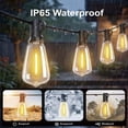 thumbnail image 4 of Mylorn 2FT Spacing 110FT Outdoor String Lights with ST38 LED Bulbs, 50+2 Vintage Tubular Bulbs, 2700K Warm Dimmable Patio Lights, Waterproof Connectable for Large Backyard, Garden, Bistro Decor, 4 of 9