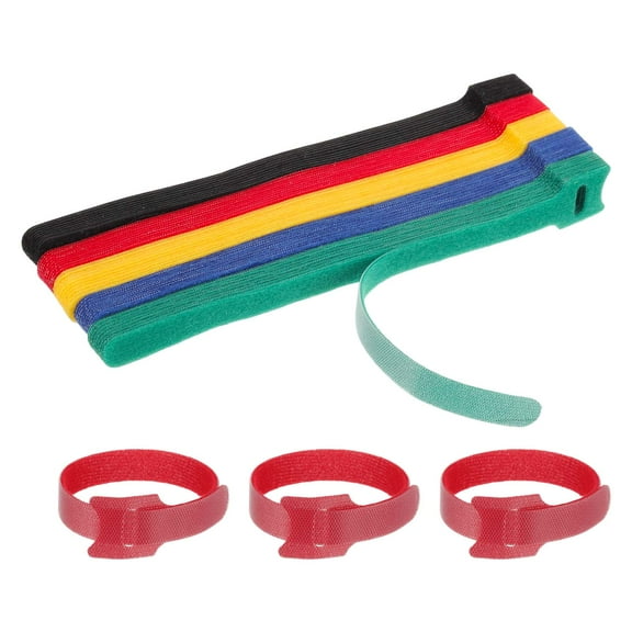 8 Inch Reusable Cable Ties, 50 Pcs Adjustable Fastening Straps 5 Colors