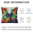 thumbnail image 6 of Awypu Butterfly Throw Pillow Covers Colorful Oil Painting Abstract Rainbow Art Theme Watercolor White Blue Home Sofa Decorative Living Dorm Couch Office Throw Pillow Covers Set of 2 White, 6 of 6