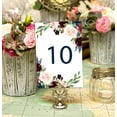 thumbnail image 2 of Darling Souvenir Double Sided Print Floral Table Numbers Wedding Reception Calligraphy Table Place Cards-4" x 6" (1 to 20), 2 of 4