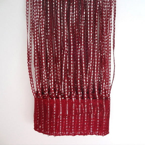 Nvzi 1 Pack 39 x 79 Inch Curtains for Doorways Room Divider Curtains Hippie Room Decor Hanging Beaded Curtains for Bedroom Closet Door,Wine Red