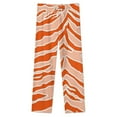 thumbnail image 4 of Tiger Print Orange Winter Female Pants Flannel High Waist Women Pants Lady Warm Straight Leg Plush Trousers, 4 of 7