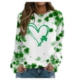 thumbnail image 2 of St.Patricks Day Sweatshirts for Women Long Sleeve Crewneck Pullover Funny Green Graphic Printed Casual Loose Fit Tops (XL, Green), 2 of 5