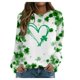 thumbnail image 1 of Xuyuer Women's Round Neck St. Patrick's Day Printed Long Sleeve Shirts Sweatshirt - Festive Holiday Graphic Pullover Top for Seasonal Parties, Gift Exchanges and Cozy Spring Summer Wear, 1 of 5