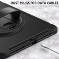 thumbnail image 6 of Dteck Case for iPad Air 11 Inch 2024 / iPad Air 5th 4th Gen 10.9" / iPad Pro 11 (2022/2020/2018) with Pencil Holder,Heavy Duty Silicone Hybrid Rugged Case with Rotating Stand Hand Strap,Black, 6 of 7