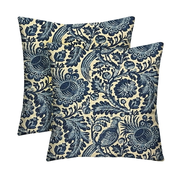 RSH Décor Indoor Outdoor Set of 2 Pillows 24" x 24", Tucker Resist Indigo Blue