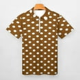 thumbnail image 3 of White And Brown Polka Dots Men Zipper T-shirt Summer Casual Short Sleeve T-shirt Top, 3 of 7