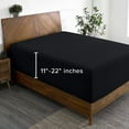 thumbnail image 3 of (4 pack) Bare Home Fitted Sheet - 22" Extra Deep Pocket - Premium 1800 Collection - King, Black, 3 of 8
