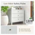 thumbnail image 3 of White Fluted 3 Drawer Dresser - Modern Bedroom Chest, Wide Nightstand for Living Room - Wood Storage Cabinet Furniture Set 15.7"D x 31.5"W x 29.5"H (3 Drawers), 3 of 3