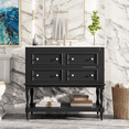 thumbnail image 4 of 36" Bathroom Vanity Cabinet with Sink Combo Set, Undermount Ceramic Sink, Free Standing Vanity Set with 4 Drawers, Solid Wood Frame Bathroom Cabinet, Black, 4 of 9